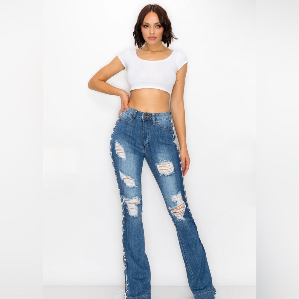 Distressed Blue Women's Jeans